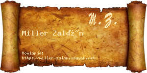 Miller Zalán névjegykártya